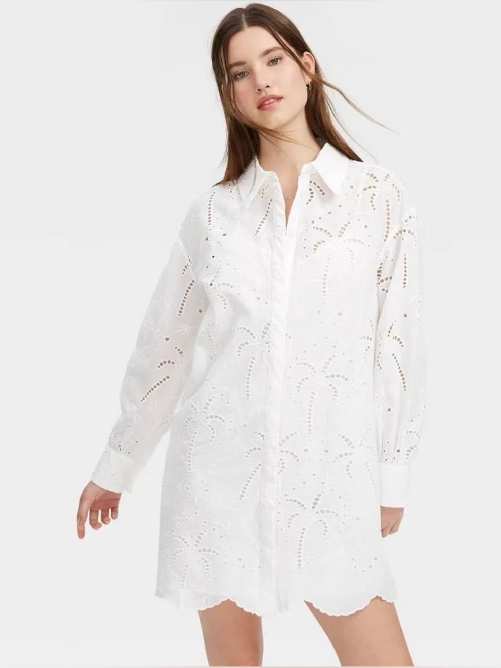 Roller Rabbit x Target White Eyelet Shirt Dress NWT